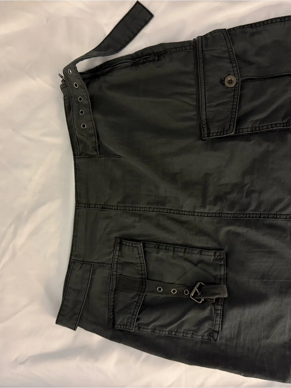Free People dark blue Cargo Mini Skirt with Buckle Strap